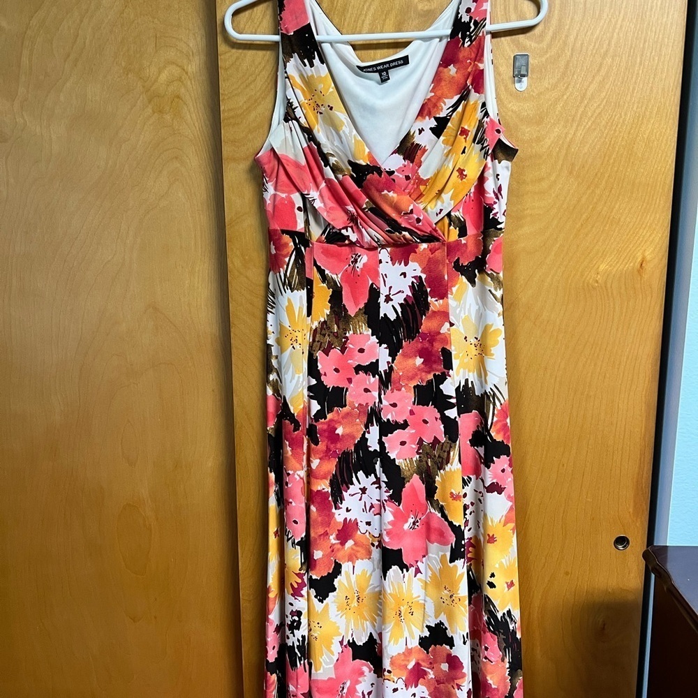 Jones Wear Floral Print Maxi Dress - Pink, Yellow, Black
